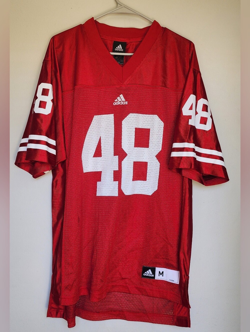 Wisconsin Badgers Adidas NCAA Football Jersey #48 Red Size Medium m